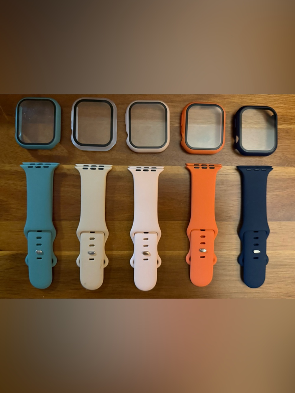 Silicone Sport Bands and Protective Cases - Multi-Color Pack for Apple Watch